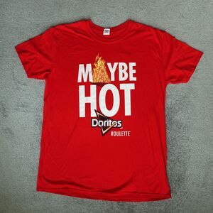 Gildan Shirt Mens XL Red Doritos Chip Graphic Flaming Hot Nacho Cheese Promo Tee